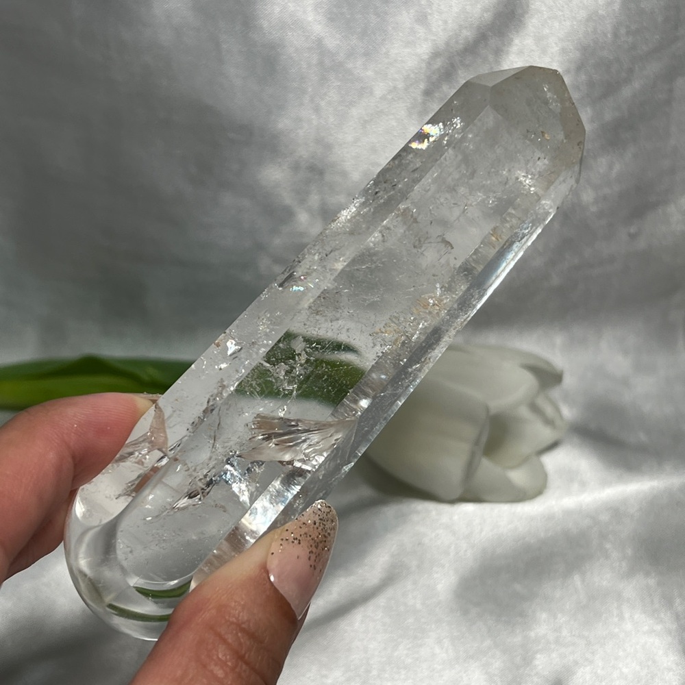 Faceted Clear Quartz Wand, Crystal